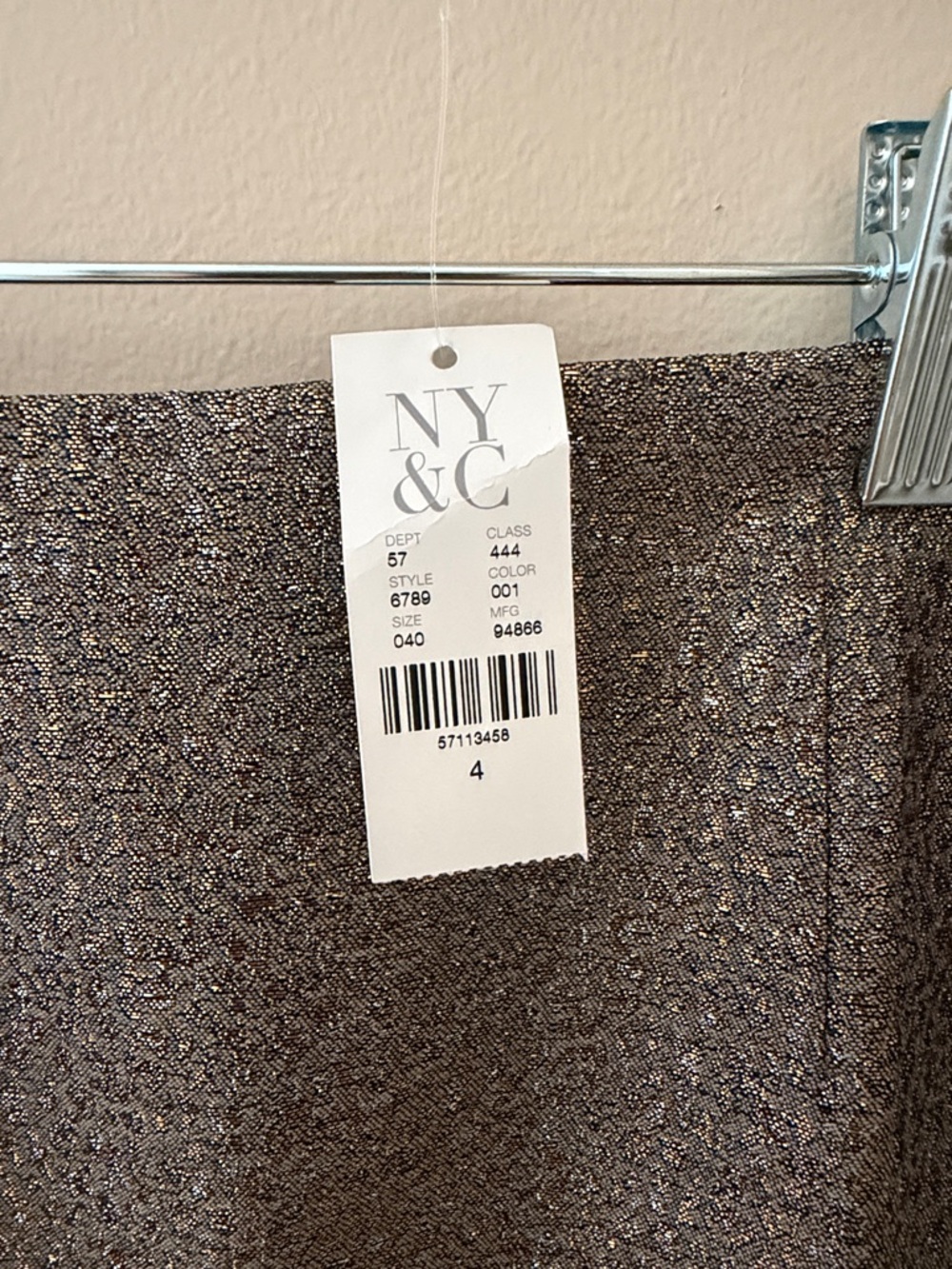 New York & Company Metallic Textured Pencil Skirt in Gold and Silver - Picture 2 of 8